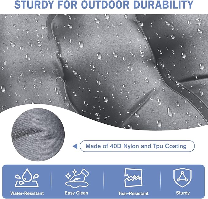 Sleeping Pad, 6" Extra Thick Camping Mat with Pillow Built-in Foot Pump, Ultra Comfortable Inflatable Sleeping Mat for Camping, Backpacking, Hiking, Camp Tent - Enjoy a Comfy Sleep