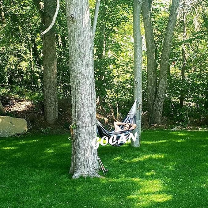 Brazilian Double Hammock 2 Person Extra Large 220x160cm Total Length 330cm Load 500lb Canvas Cotton Hammock for Patio Porch Garden Backyard Lounging Outdoor and Indoor(Dark Blue)