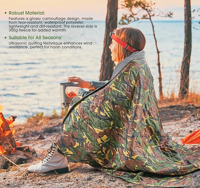 Warm Blanket with Fleece Lining,Large Stadium Blanket,Waterproof,Thermal,Sleeping Gear for Camping,Emergency,Space,Car Blanket,Airplane,Hiking,Picnic.