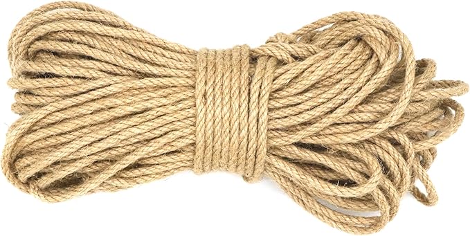 4mm x 400 Feet Natural Jute Rope, Twine for Gardening Tomato Climbing Plant Tie Floristry Crafts Gift Wrapping Packing Decor