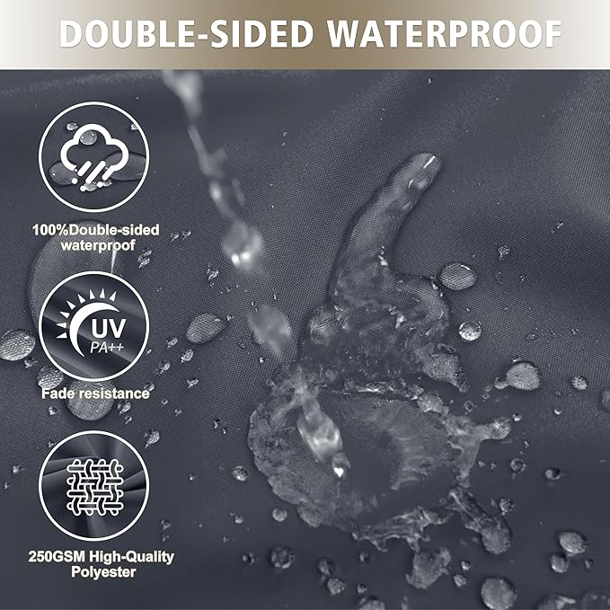 Outdoor Chair Cushions Set of 2, Waterproof Outdoor Cushions for Patio Furniture w/Fade-Resistant, Removable & Machine-Washable Covers, 19x19 Inch, Ideal for Seat in Gardens/Porch, Dark Grey