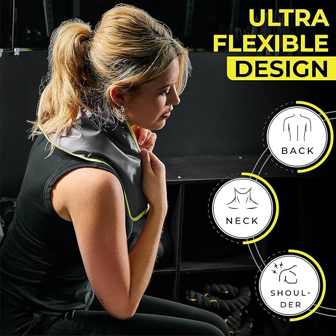 Hot & Cold Reusable Gel Pack Wrap for Neck/Shoulder/Back Pain Relief - Flexible Soft Compress - Ice & Heat Therapy for Rotator Cuff, Cervical, Pain, Swelling, Injuries and Surgery - Sport Temp