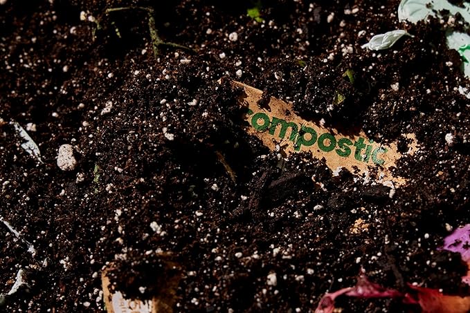 Home Compostable Trash Bags, 3 Gallon Small Kitchen Rubbish Bags (17” x 17.7”), Extra Strong & Quickly Breaks Down, 100 Count