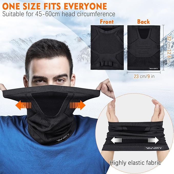 Winter Neck Warmer Gaiter Ski Face Mask, Breathable Fleece Balaclava Windproof Cold Weather Scarf