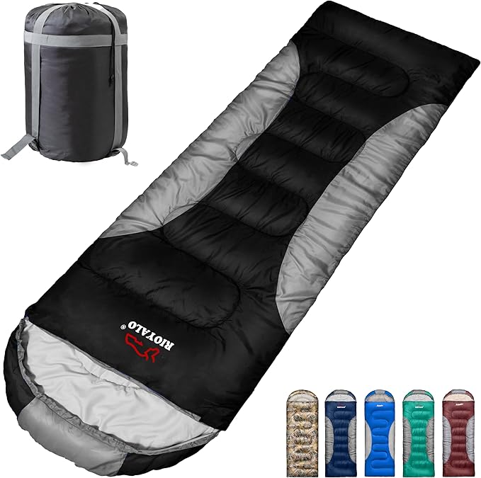 0 Degree Winter Sleeping Bags for Adults Camping (450GSM) - Temp Range (5F–32F) Portable Waterproof Compression Sack- Camping Sleeping Bags for Big and Tall in Env Hoodie: Backpacking Hiking 4 Season