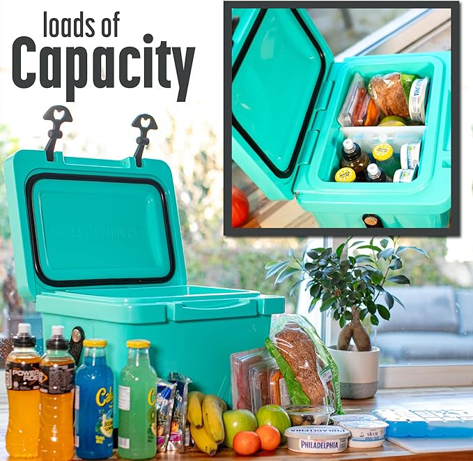 Viva 14QT On-The-Go Personal Portable Hard Cooler Ice Chest | Everyday, Beach, Sports, Gatherings, Groceries/Market