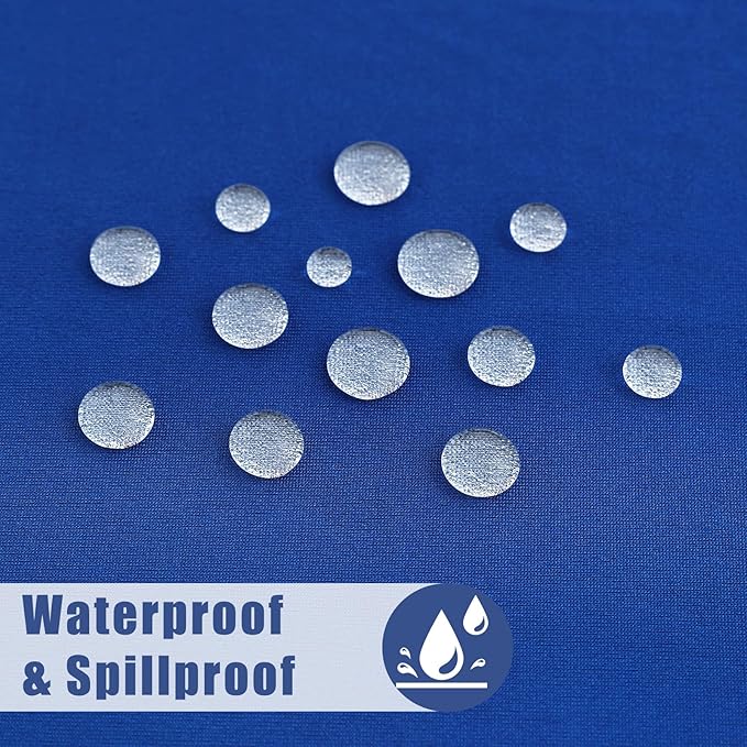 Spandex 5 Foot Rectangle Table Cloth 2 Pack, Elastic Fitted Tablecloths for Picnic, Stretch Washable Patio Table Cover for Outdoor, Camping, Banquet and Parties (Blue, 36"x60")