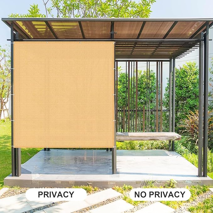 Cool Area Sun Shade Cloth with Grommets 3×22 FT Shade Panel Shade Tarp Screen Fabic for Outdoor Patio Pergola Cover Deck Garden, Sand (Customized)