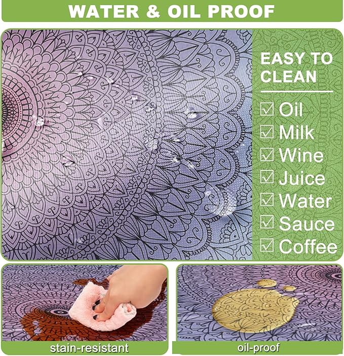 Picnic Table Cover with Bench Covers Vinyl Elastic Edges Fitted Rectangle Seat Tables Waterproof 3-Piece96X30in Set Outdoor Rectangular Folding Backing Tablecloth for Camping Over SizeTie-Dye106