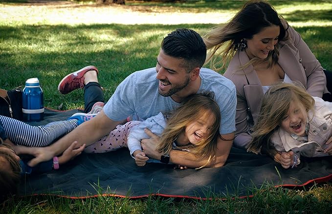 DOWN UNDER OUTDOORS Large Waterproof Windproof Extra Thick 350 GSM Quilted Fleece, or Sherpa Stadium Blanket