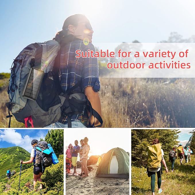 Portable Charger with Built in Cable and Wall Plug 50000mAh PD30W Fast Charging Solar Power Bank with 5 Output & 2 Input Dual LED Flashlights Phone Holder External Battery Pack (Black)