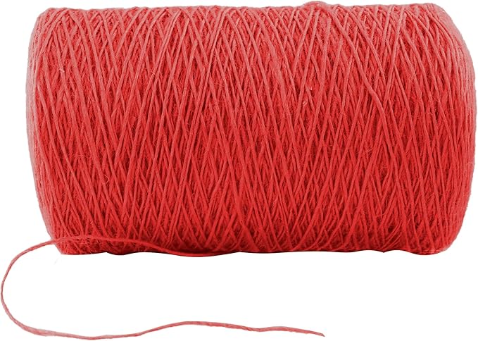 1mm x 2500 Feet Red Jute Rope, Twine for Gardening Tomato Climbing Plant Tie Floristry Crafts Gift Wrapping Packing Decor
