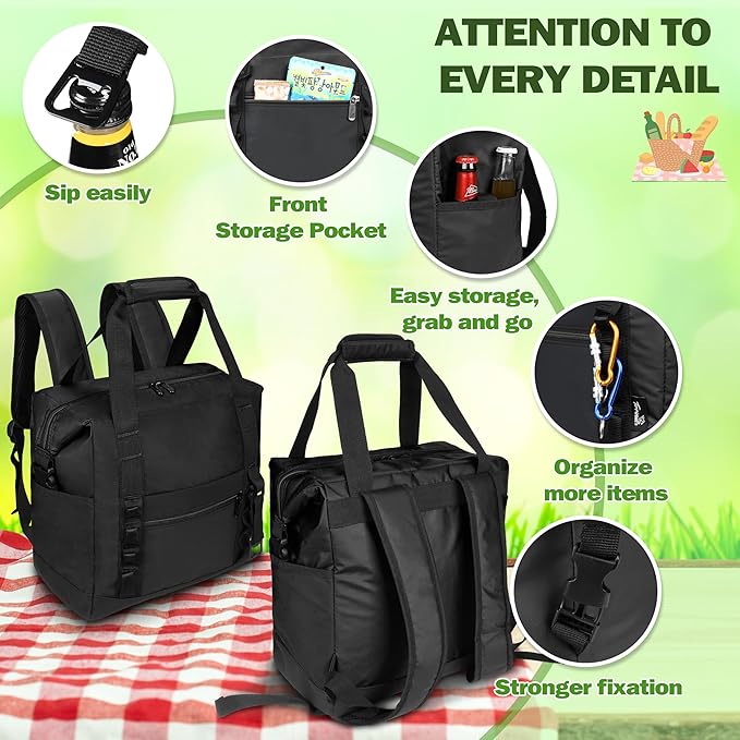 Tirrinia Cooler Backpack Waterproof Insulated for Men & Women,36 Cans Soft Leakproof Cooler Backpack, Portable Cooler for Camping, Beach, Fishing, Picnic, Travel, Outdoor