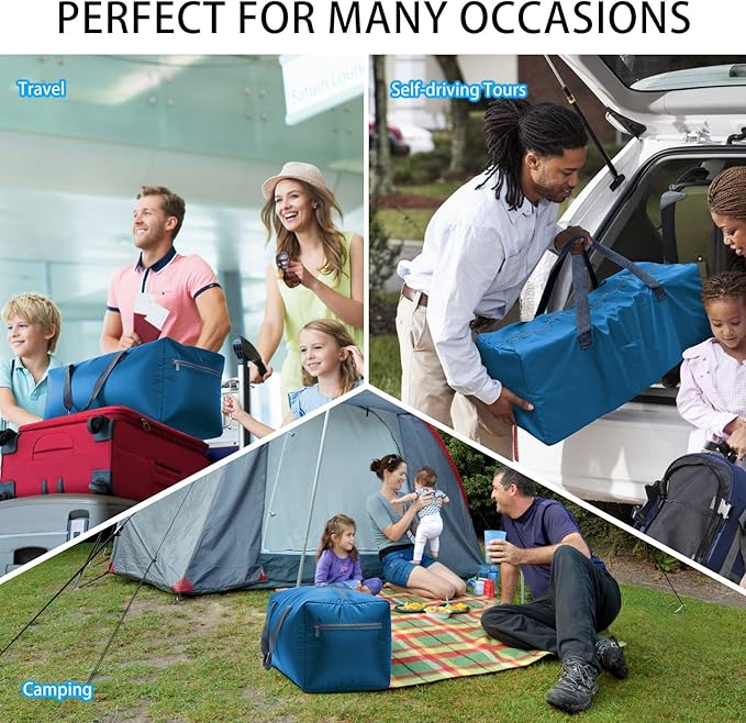 Foldable Duffel Bag 30" / 75L Lightweight with Water Rresistant for Travel-Blue