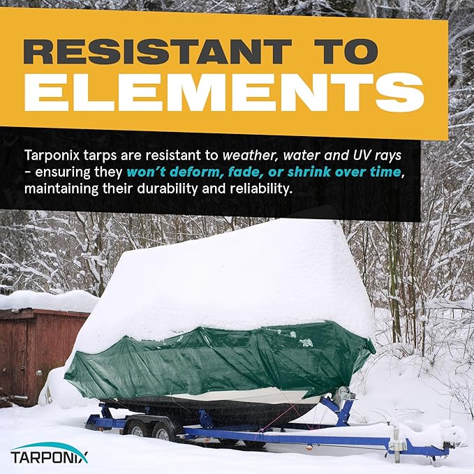8' x 10' Dual-Sided Heavy-Duty Tarp – 10 Mil Tear-Resistant Green & Black Cover with Reinforced Edges and Anti-Rust Grommets