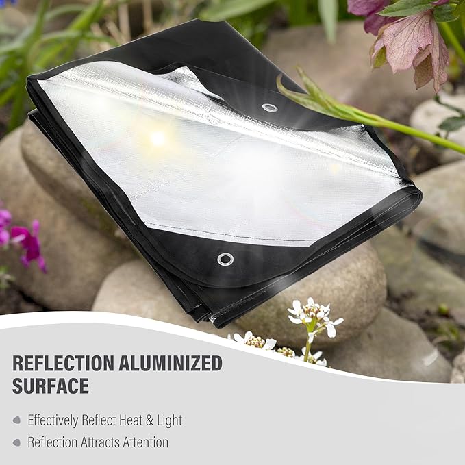 RedSwing 6 Pack Heavy Duty Reflective Survival Space Blankets, Multipurpose Emergency Thermal Blanket for All Weather, Black