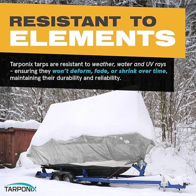 6' x 10' Dual-Sided Heavy-Duty Tarp – 10 Mil Tear-Resistant Silver & Black Cover with Reinforced Edges and Anti-Rust Grommets