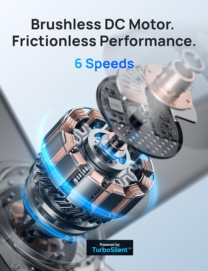 Dreo Ceiling Fans with Lights and Remote, 52 Inch, 6 Speeds, 5 Color Tones Dimmable LED, Quiet Reversible DC Motor, 8H Timer, Silver Ceiling Fan for Bedroom, Living Room, Easy to Install