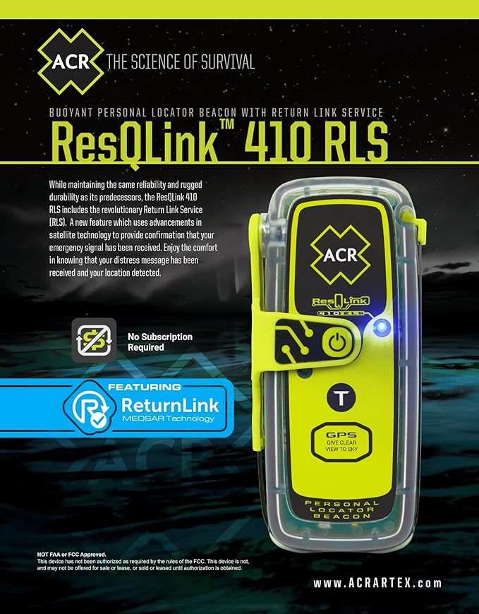 ResQLink 410 RLS GPS PLB SOS Emergency Safety & Survival Kit - Ideal for Hiking, Hunting, Boating & Fishing, with Global Satellite Coverage to Alert Search & Rescue for Any Outdoor Emergency