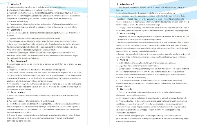 Zeee Lipo Fireproof Safe Bag - Large Capacity Storage Guard Pouch for Charging - 10 Cell Adjustable (10.6x6.7x6.7in)