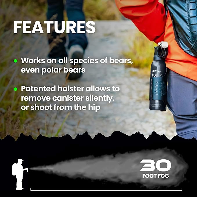 Bear Spray & Griz Guard Holster - Strongest Formula Allowed by EPA (7.9 oz)