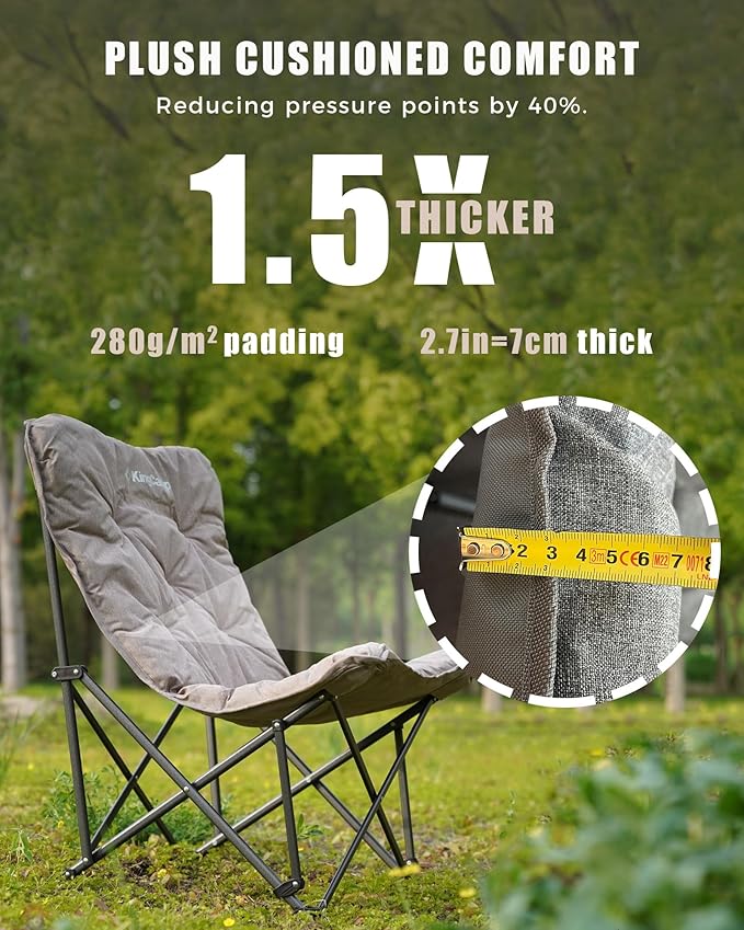 KingCamp Butterfly Chair Oversized XL Camping Chairs for Adults Padded Folding Comfy Camp Chairs 300lbs Heavy Duty with High Back for Bedroom Living Room Dorm Rooms Outdoor Patio Lawn