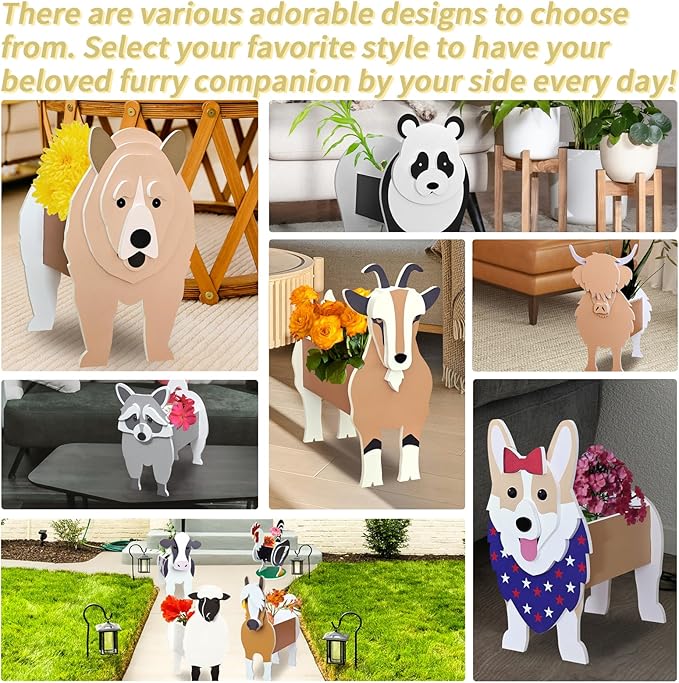 Yak Planter, Pet Shape Garden Pots Plant Pots for Indoor/Outdoor Gardens Decoration, Cute, Surprise Gifts/Souvenirs for Pet Lovers