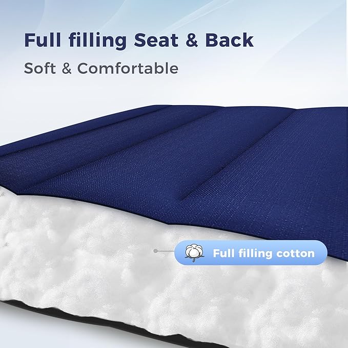 MAISON ARTS Padded Zero Gravity Lawn Chairs Set of 2 Foldable Patio Recliners Anti Gravity Lounge Chairs w/Pillow & Cup Holder Outdoor Camp Chairs for Poolside Backyard Beach, Blue