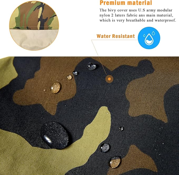 Bivy Cover Sack for Military Army Modular Sleeping System, Waterproof Outer Shell for Sleeping Bag, Minimalist Stealth Shelter