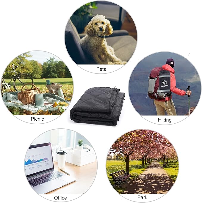 REDCAMP Waterproof Stadium Blanket with Sherpa Lining, Cold Weather Car Blanket Windproof for Outdoor Camping, Machine Washable (50"x 59")