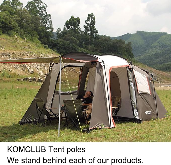 KOMCLUB Telescoping Tent Poles Adjustable Tarp Poles Camping Stainless Steel Lightweight Tent Poles for Trap Sun Sails Canopy Awning Shelter Backpacking Hiking 78 in Set of 2