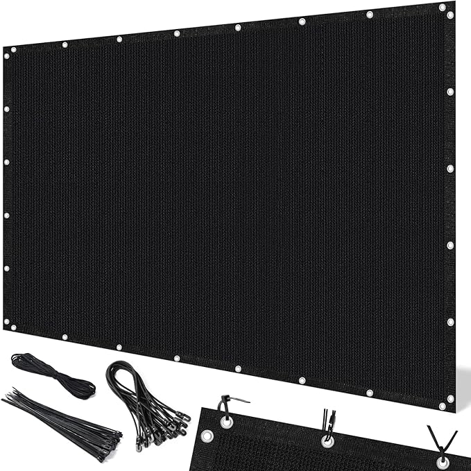 Artpuch 90% Sun Shade Cloth, 12 x 16 FT Pergola Shade Cover Canopy with Grommets, Sun Screen Fabric Tarp for Patio, Outdoor, Garden, Backyard, Black