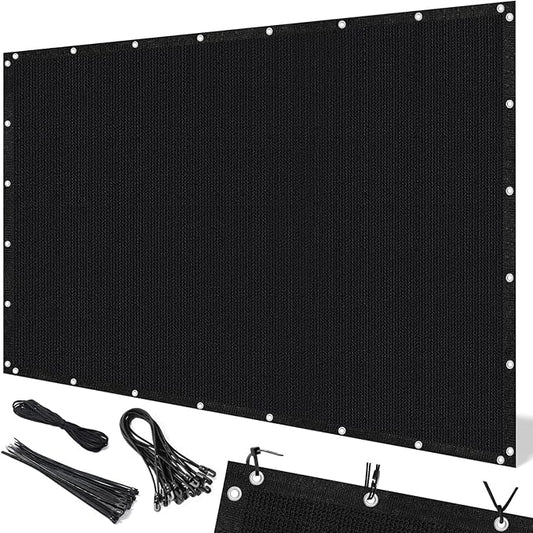 Artpuch 90% Sun Shade Cloth, 10 x 10 FT Pergola Shade Cover Canopy with Grommets, Sun Screen Fabric Tarp for Patio, Outdoor, Garden, Backyard, Black