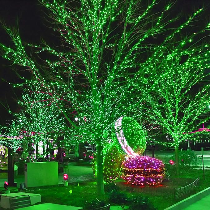 300 LED St Patricks Day Lights, 98.5FT Christmas String Lights with 8 Lighting Modes, Waterproof & Connectable Mini Lights, Plug in for Indoor Outdoor Holiday Xmas Party Bedroom Decorations (Green)