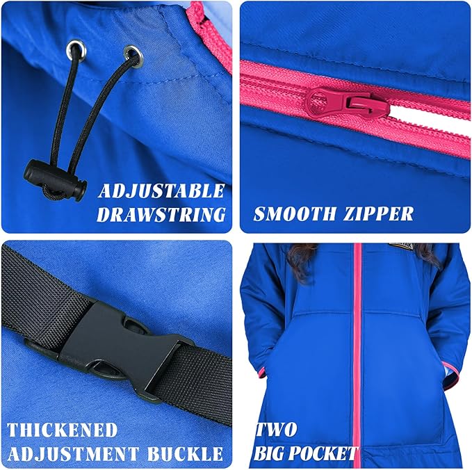 Outdoor Camping Blanket, Poncho Wearable Hoodie Blankets, Waterproof & Windproof, 75 * 55 inch, Warm, Durable & Portable, for Stadium, Concerts, Car Travel, Beach, Picnic, Grass