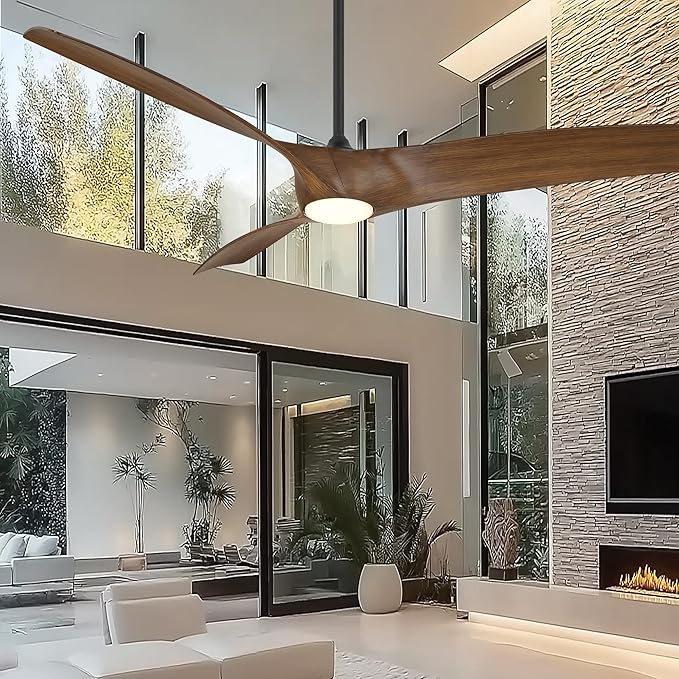 Zephyr Indoor or Outdoor 3-Blade 72in Smart Ceiling Fan in Matte Black with Adjustable CCT 2700-3000-4000-5000K LED Light Kit and Remote Control Compatible with Alexa and iOS or Android App