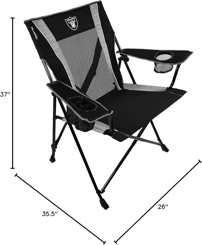 Kijaro Dual Lock Pro Sports Fan Folding Chair, 26" L x 35.5" W x 37" H, Las Vegas Raiders