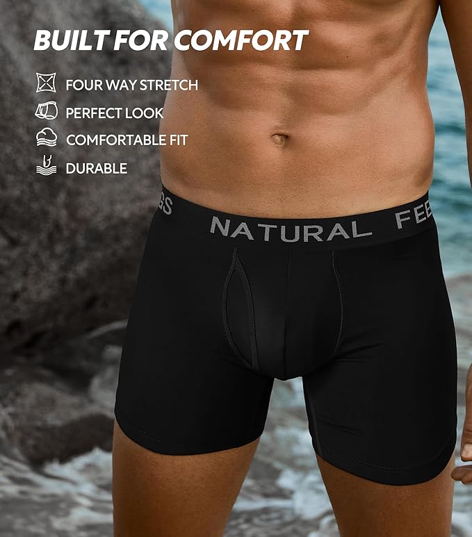 Natural Feelings Mens Underwear Coolzone Boxer Briefs for Men Pack Stretch Performance Quick Dry Sports Underwear