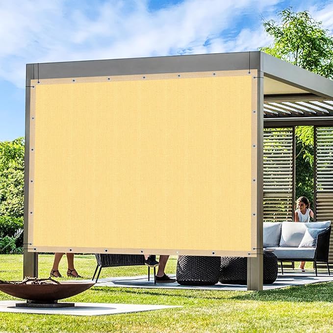 Artpuch Outdoor Pergola Shade Cover 14x24 FT Sun Shade Cloth with Grommets Sand 90% UV Protection Canopy Patio Privacy Screen (Customized Available)