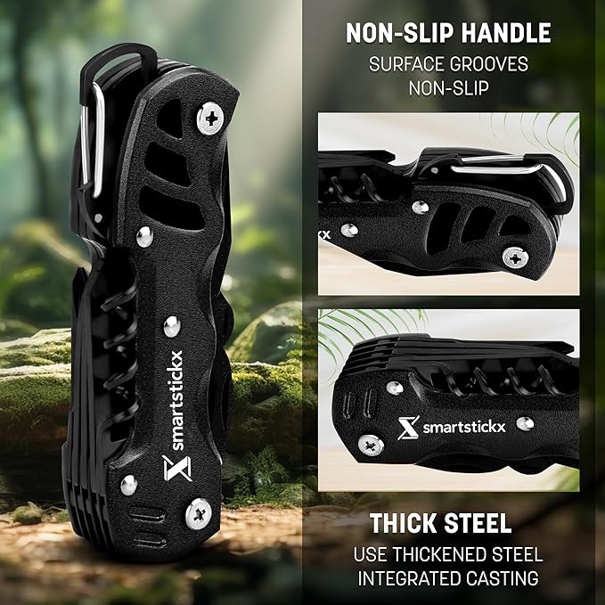 16 In 1 Pocket Knife multitool Military Grade Steel: Swiss Style Multi Functional Small Folding Knife with Keychain, Easy to Carry, Wine/Bottle Opener, Scissors, Saw, Screwdrivers