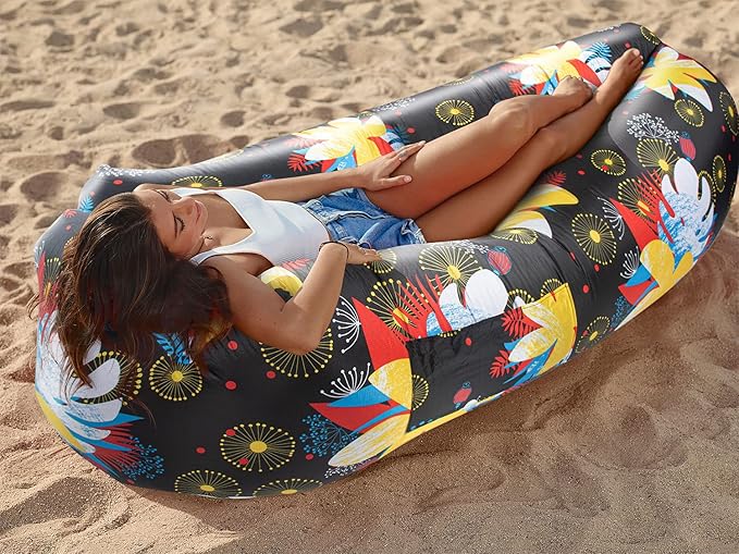 WEKAPO Inflatable Sun Lounger, Air Sofa, Hammock, Portable, Waterproof and Leak-Proof, Ideal for Backyard, Beach, Travel, Camping, Picnics and Music Festivals
