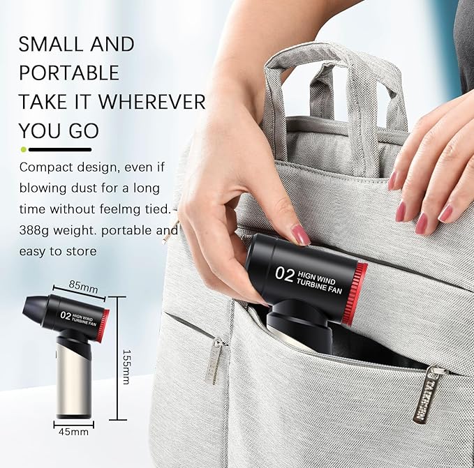 Powerful 110000RPM Electric Air Duster, Portable 3-Speed Cordless Blower with Blow & Exhaust Mode for Fast Car Drying, Deep Keyboard Cleaning, Air Conditioner, Camping Gear, Inflatables & BBQ