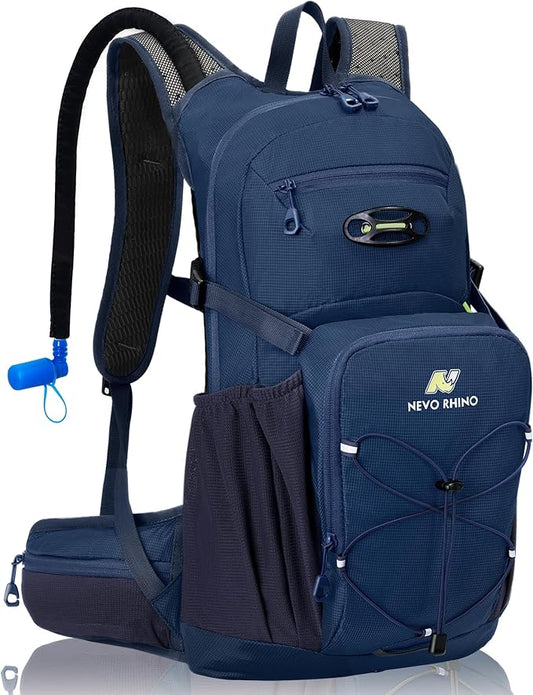 N NEVO RHINO Hydration Backpack, 18L Multipurpose Hiking Backpack with 3L Water Bladder, Water Backpack Insulated Hydration Pack Ideal for Hiking and Cycling