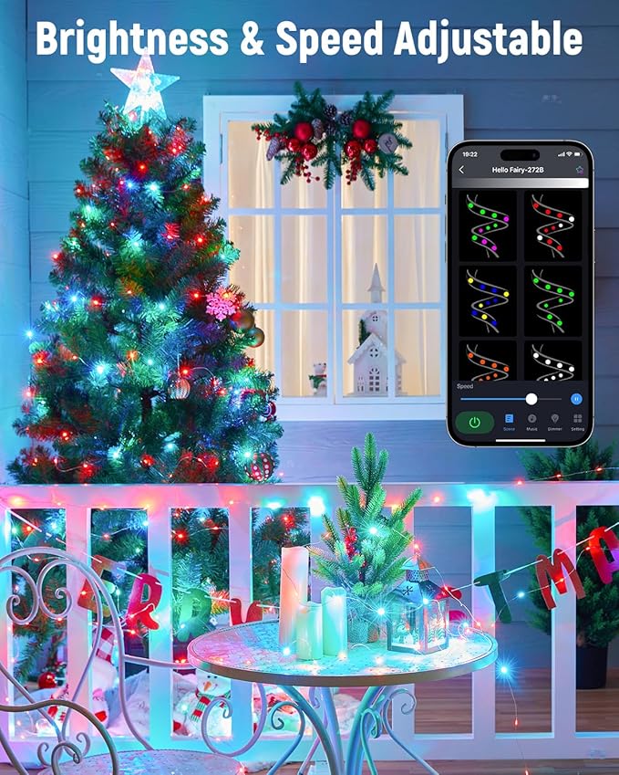 Minetom Fairy Lights Color Changing, 33ft 100 LED USB RGB String Lights with Remote & APP Controlled, Music Sync Fairy Lights for Bedroom, Christmas String Lights for Indoor Decoration