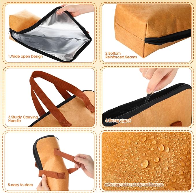 Honeydak 2 Pcs BBQ Blanket for Resting Meat 21in &15in Insulated Meat Resting Bag with 5-layer Thermal Lock Moisture Retention and Tender BBQ for Briskets, Pork Shoulders, Steaks Turkey