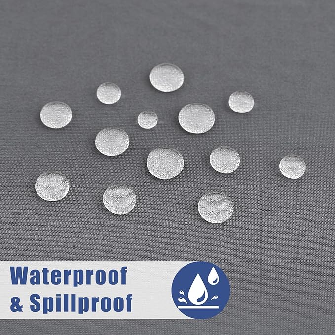 Spandex 8 Foot Rectangle Table Cloth 2 Pack, Elastic Fitted Tablecloths for Picnic, Stretch Washable Patio Table Cover for Outdoor, Camping, Banquet and Parties (Grey, 36"x96")