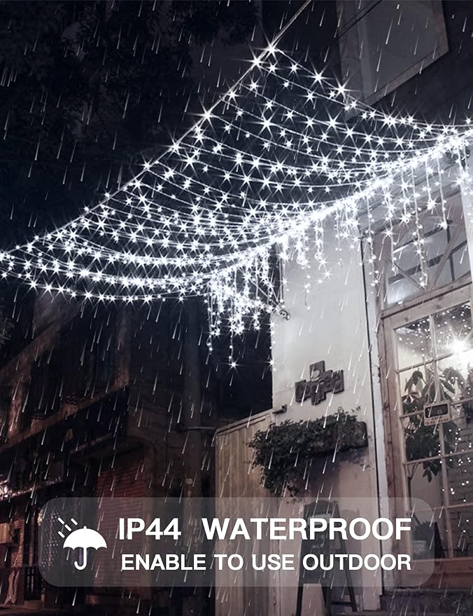 suddus White Curtain Lights for Bedroom Wall, 200 Led Twinkle Lights with Remote 8 Modes Timer, USB Plug-in String Lights for Wedding, Party, Backdrop, Birthday, Window Decorations, (6.5ft*6.5ft)