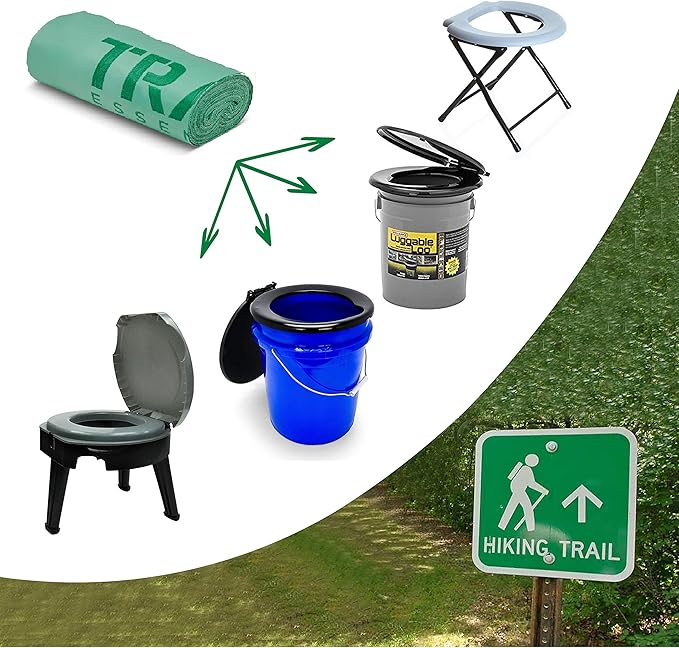 Toilet Bags, Certified Biodegradable and Compostable; Use and Bury in Ground –Includes Convenient Water Resistant Carry Case