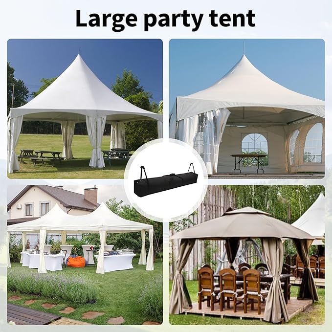 Large Tent Storage Bag Tent Pole Bag - 83''L x 12''W - Tailored for Tent Poles, Suitable for Various Party Tent Canopy Models, Heavy-Duty Design with Reinforced Handles and Dual Zipper