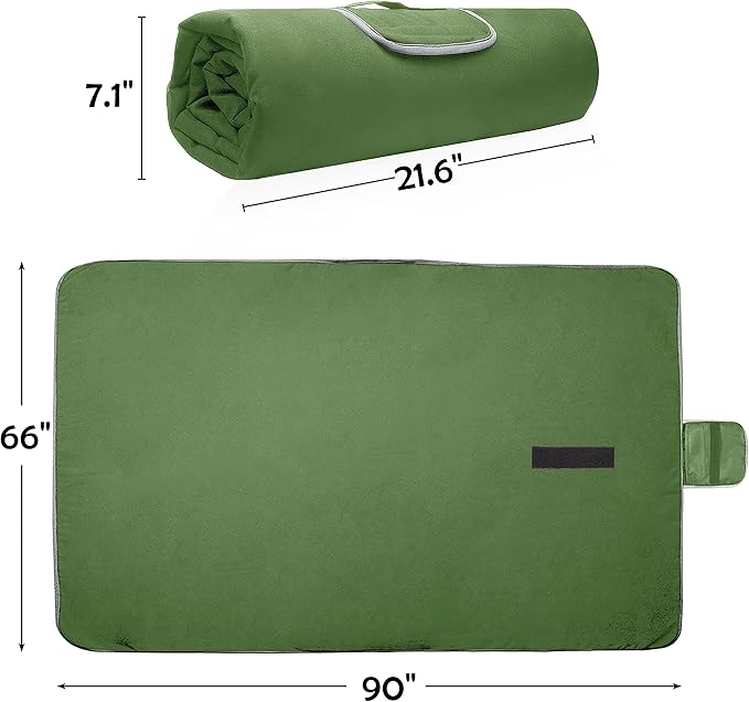 Tirrinia Large Waterproof Outdoor Blanket, Soft Warm Windproof Stadium Blanket with Sherpa Fleece and Foldable for Outdoor Sport, Baseball, Football, Beach, Concerts, Car